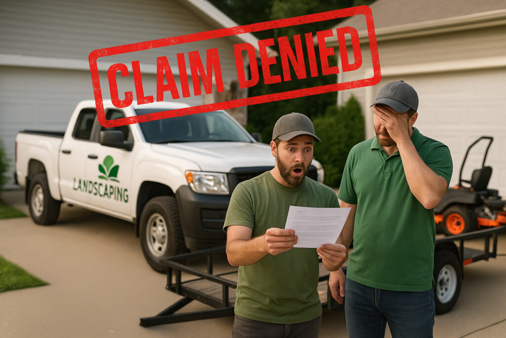 Landscaping crew in disbelief after denied insurance claim — work truck not properly insured